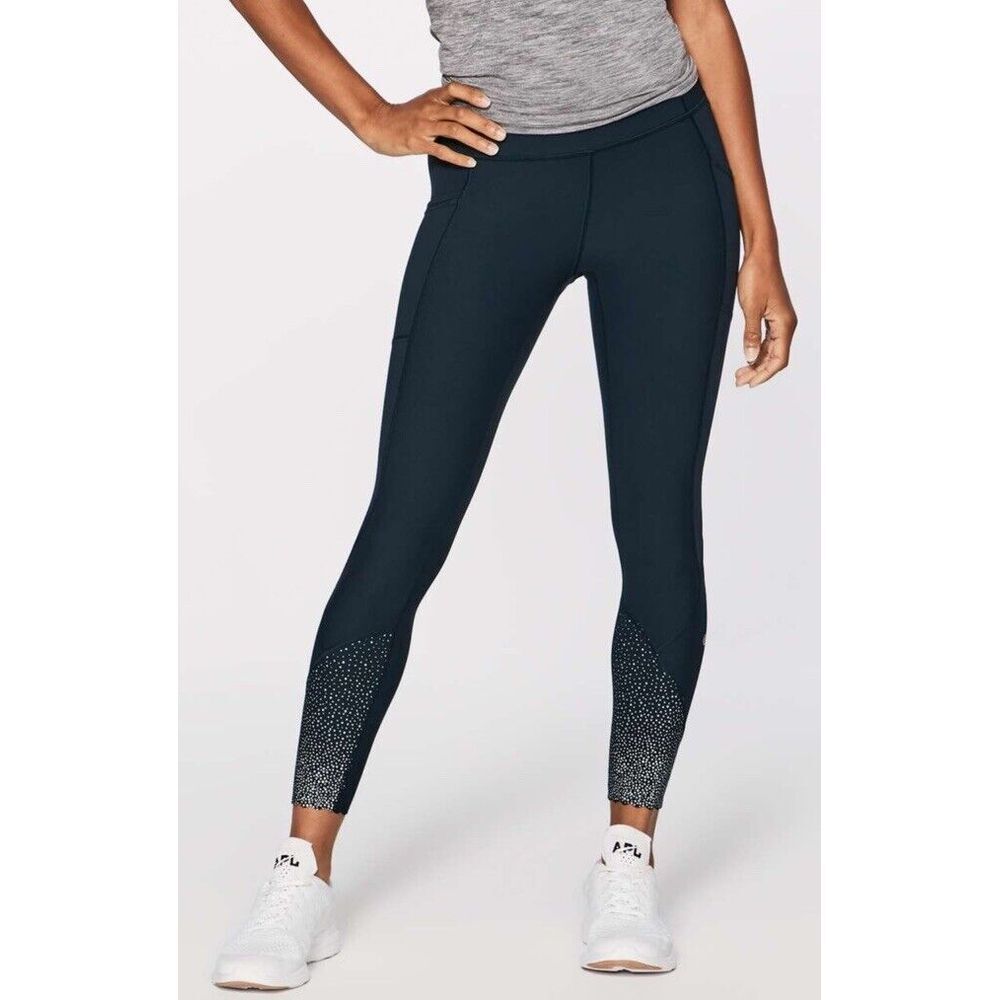 Lululemon‎ Tight Stuff Tight II Scalloped Nocturnal Teal Green Sz 6
